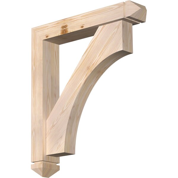Ekena Millwork Westlake Arts and Crafts Smooth Bracket w/ Offset Brace, Douglas Fir, 5 1/2"W x 30"D x 34"H BKT0604X30X34WTL03SDF - main